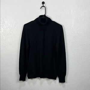 Ann Taylor LOFT Women’s  Black Turtleneck Sweater Long Sleeve Sz L Office Chic